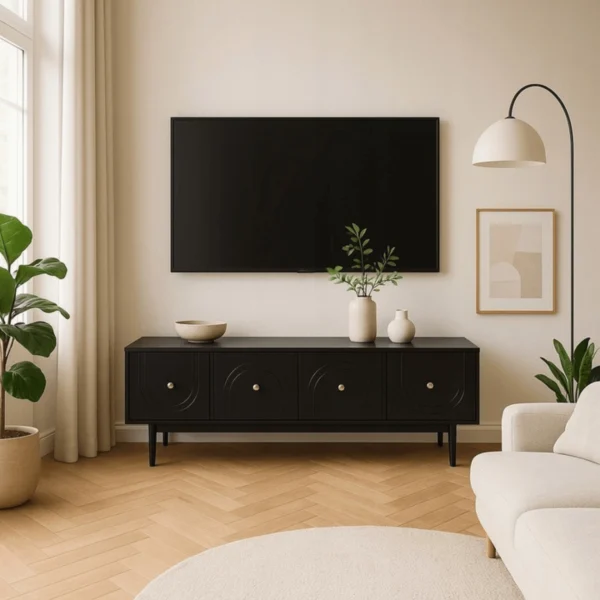 product-3500-0-1 Dulap RTV MARLEN 155 cm Negru — Comode TV