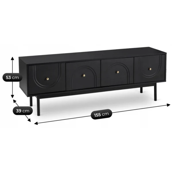 product-3500-7 Dulap RTV MARLEN 155 cm Negru — Comode TV