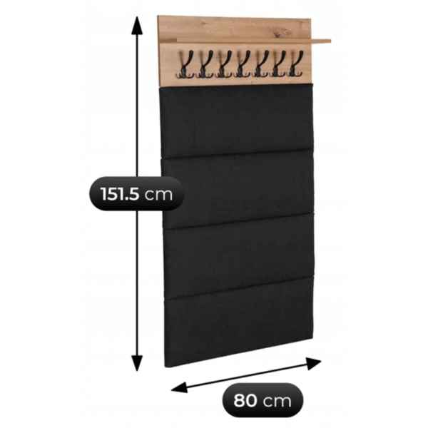 PRATO Cuier de perete 80 cm Stejar artizanal/Grafit