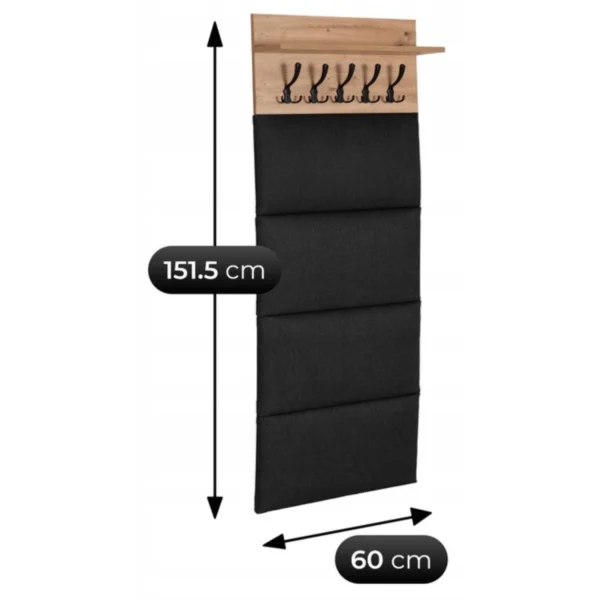 product-3502-3 VENORNA Suport de perete 60 cm Stejar Artisan/Grafit — Cuiere