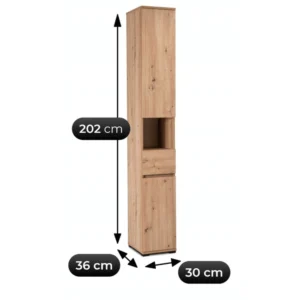 VENORNA Dulap artizanal din stejar, 30 cm