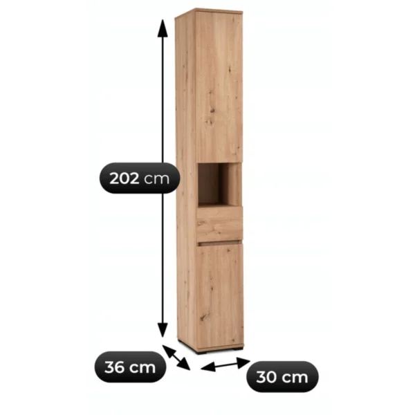 VENORNA Dulap artizanal din stejar, 30 cm