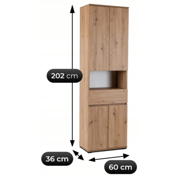 MODENA Dulap artizanal din stejar, 60 cm