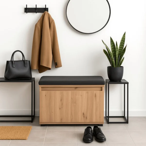 Dulap pentru pantofi PRATO, 80 cm, stejar artizanal/grafit