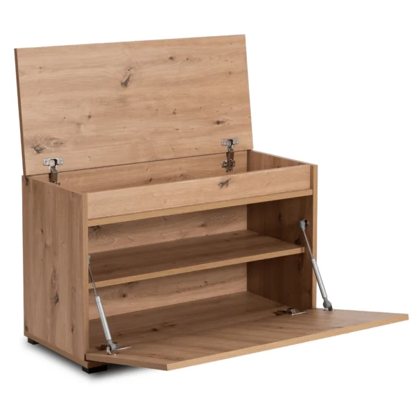 Dulap pentru pantofi PRATO, 80 cm, stejar artizanal/grafit