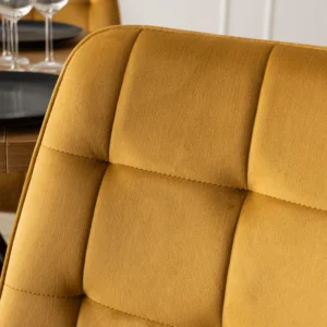 Scaun CHRIS din velur muștar