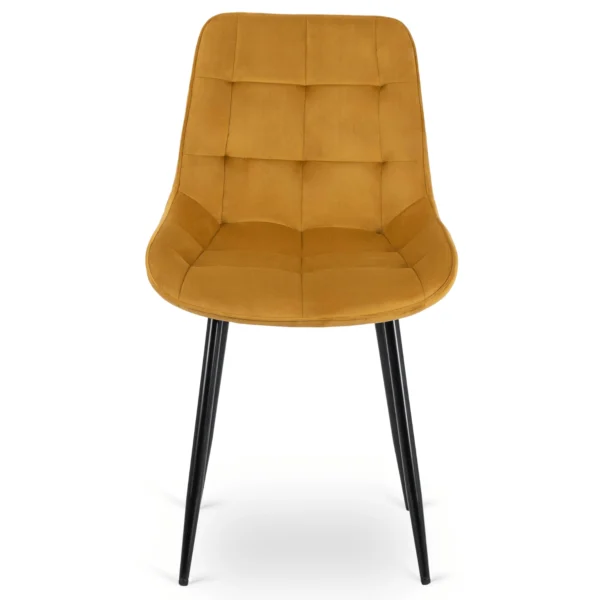 Scaun CHRIS din velur muștar