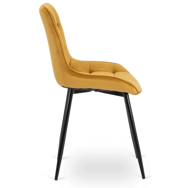 Scaun CHRIS din velur muștar