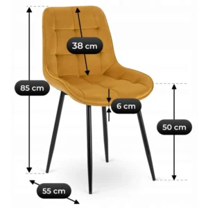 Scaun CHRIS din velur muștar