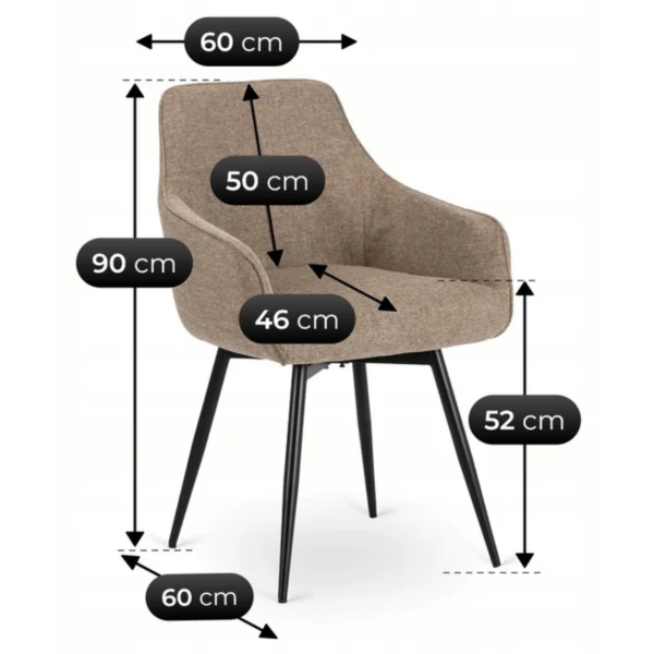 Scaun pivotant LARISA Bej