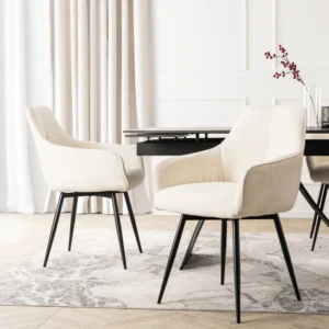 LARISA Scaun rotativ Cream Boucle — MOBILA