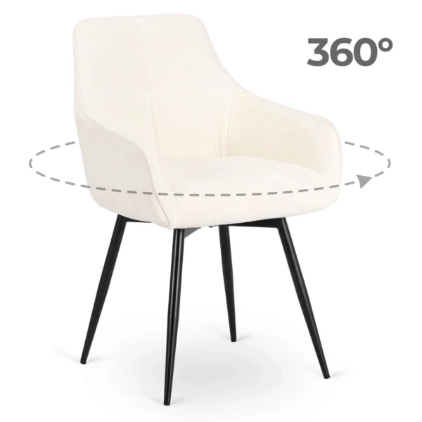 LARISA Scaun rotativ Cream Boucle — MOBILA