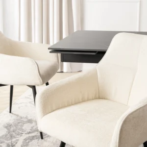 LARISA Scaun rotativ Cream Boucle — MOBILA