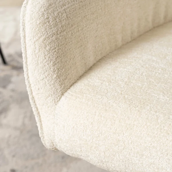 LARISA Scaun rotativ Cream Boucle — MOBILA
