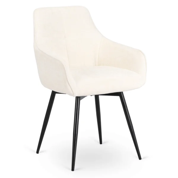 LARISA Scaun rotativ Cream Boucle — MOBILA