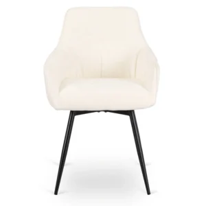 LARISA Scaun rotativ Cream Boucle — MOBILA
