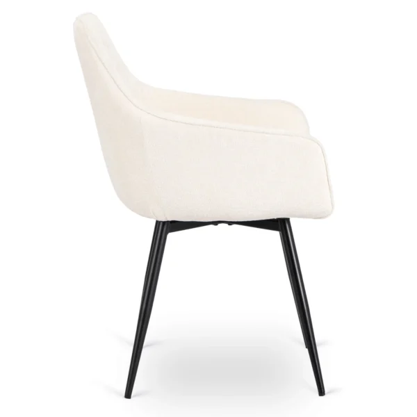 LARISA Scaun rotativ Cream Boucle — MOBILA