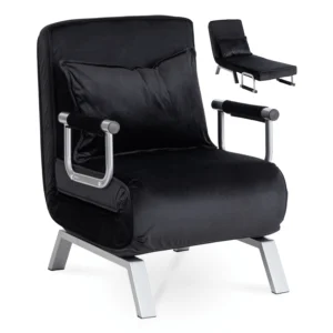 Fotoliu reclinabil BART, velur negru