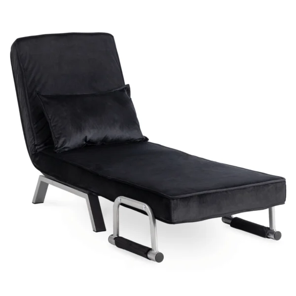 Fotoliu reclinabil BART, velur negru