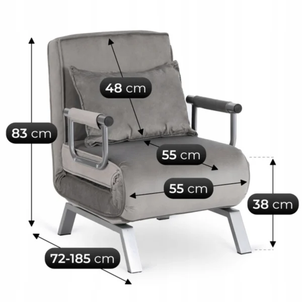 Fotoliu reclinabil BART din velur gri