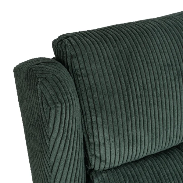 SEBASTIAN Green Corduroy fotoliu de masaj pliabil — Fotolii de relaxare