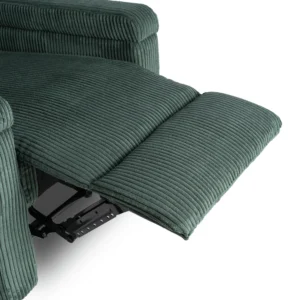 SEBASTIAN Green Corduroy fotoliu de masaj pliabil — Fotolii de relaxare