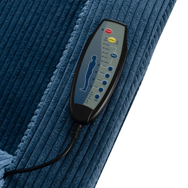product-3536-12 SEBASTIAN masaj scaun culisant albastru marin corduroy — Fotolii de relaxare
