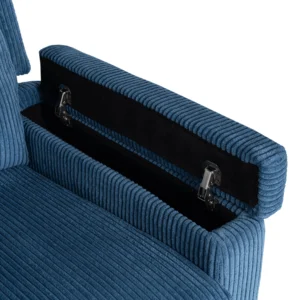 product-3536-13 SEBASTIAN masaj scaun culisant albastru marin corduroy — Fotolii de relaxare