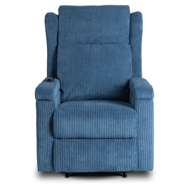 product-3536-2 SEBASTIAN masaj scaun culisant albastru marin corduroy — Fotolii de relaxare