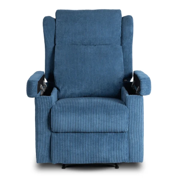 product-3536-3 SEBASTIAN masaj scaun culisant albastru marin corduroy — Fotolii de relaxare