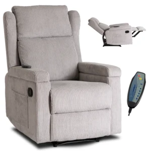 FREMONT Scaun pivotant cu suport pentru picioare, bej