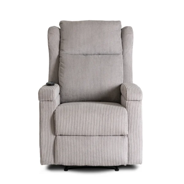 product-3537-1 SEBASTIAN Grey Corduroy fotoliu de masaj reclinabil — Fotolii de relaxare