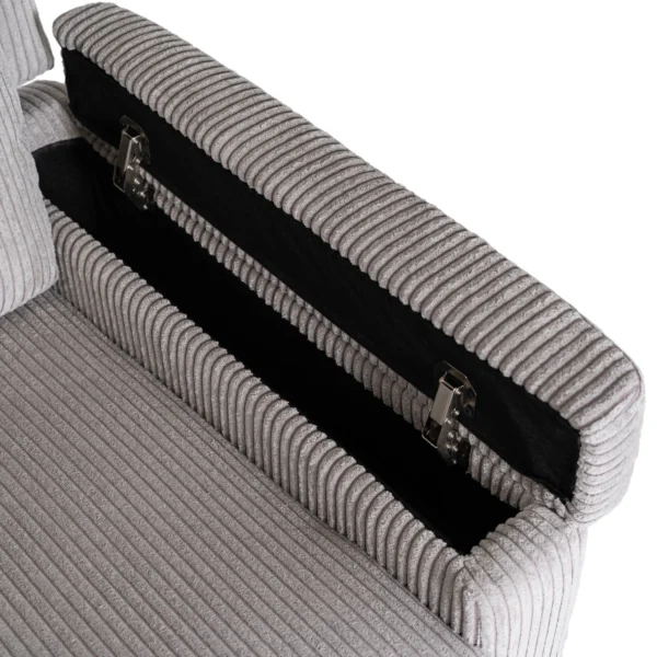 product-3537-12 SEBASTIAN Grey Corduroy fotoliu de masaj reclinabil — Fotolii de relaxare