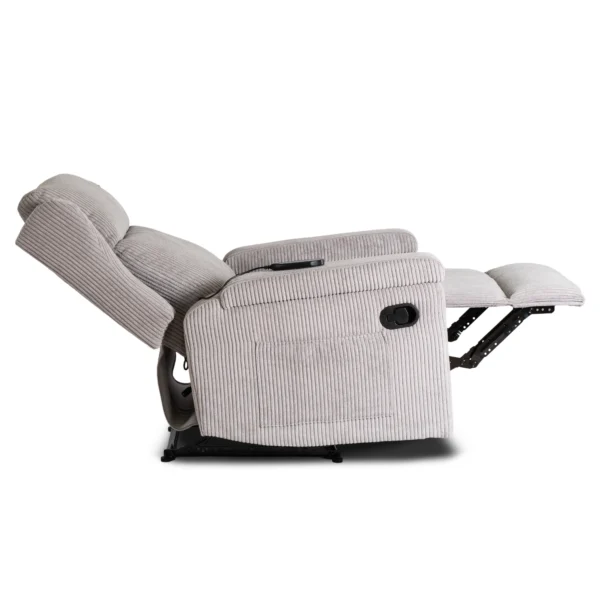 product-3537-4 SEBASTIAN Grey Corduroy fotoliu de masaj reclinabil — Fotolii de relaxare