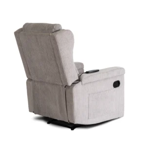 product-3537-5 SEBASTIAN Grey Corduroy fotoliu de masaj reclinabil — Fotolii de relaxare
