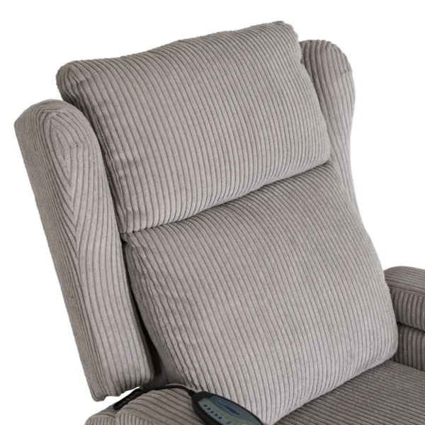 product-3537-7 SEBASTIAN Grey Corduroy fotoliu de masaj reclinabil — Fotolii de relaxare