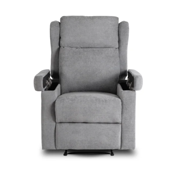 product-3538-3 SEBASTIAN Fotoliu de masaj reclinabil din material textil gri — Fotolii de relaxare