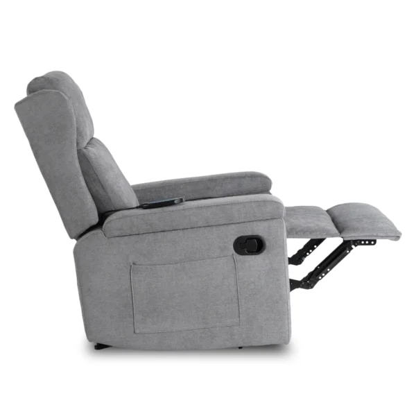 product-3538-5 SEBASTIAN Fotoliu de masaj reclinabil din material textil gri — Fotolii de relaxare