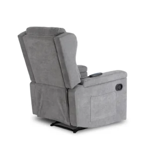 product-3538-7 SEBASTIAN Fotoliu de masaj reclinabil din material textil gri — Fotolii de relaxare