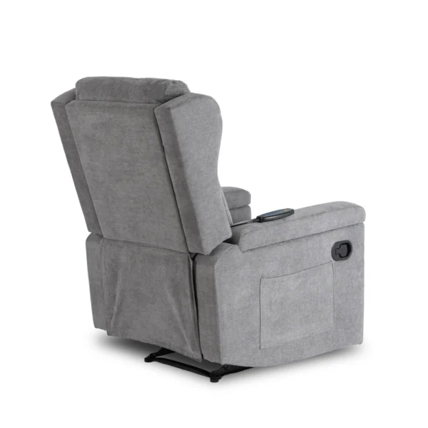 product-3538-7 SEBASTIAN Fotoliu de masaj reclinabil din material textil gri — Fotolii de relaxare
