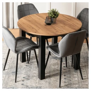 product-3541-0-1 Masă extensibilă JAMES 103–223 cm Stejar artizanal/Negru — Mese