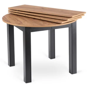 product-3541-4 Masă extensibilă JAMES 103–223 cm Stejar artizanal/Negru — Mese