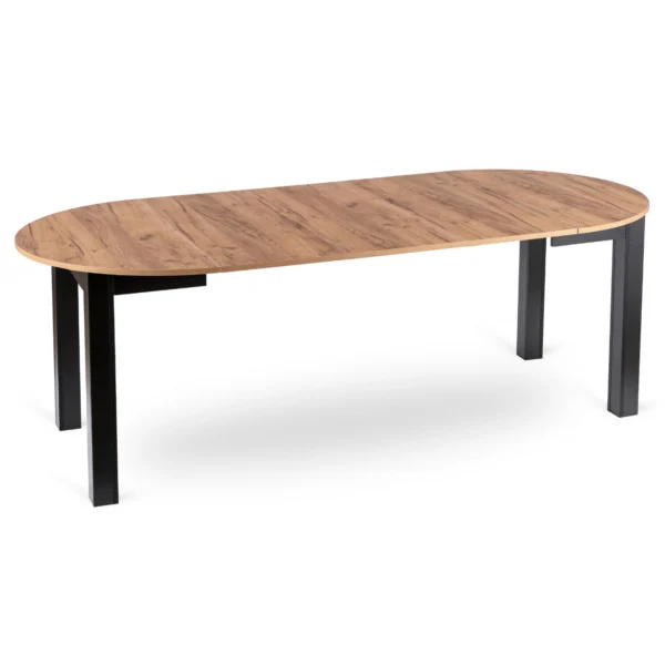 product-3541-7 Masă extensibilă JAMES 103–223 cm Stejar artizanal/Negru — Mese