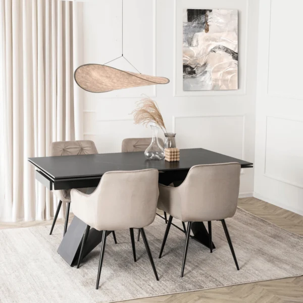 Scaun MODESTO Catifea bej — MOBILA