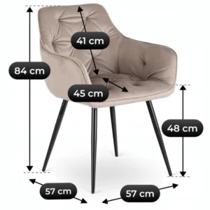Scaun MODESTO Catifea bej — MOBILA
