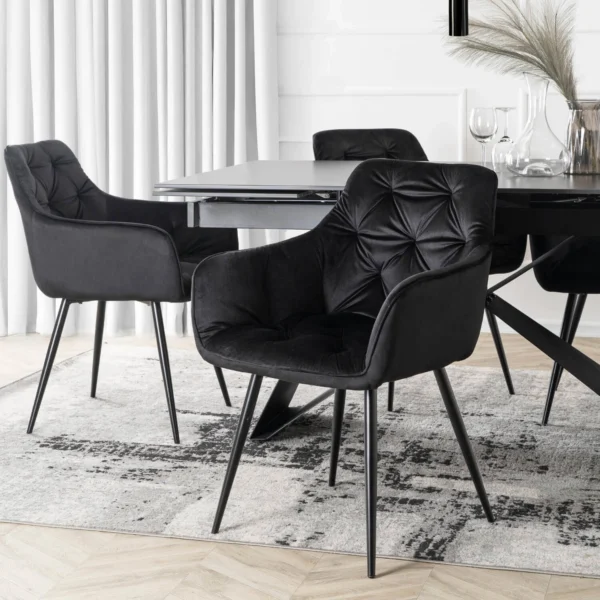product-3547-0-1 Scaun MODESTO Velur negru — MOBILA