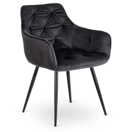 Scaun MODESTO din velur negru