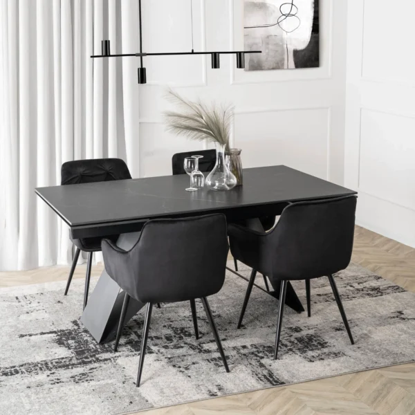 product-3547-1 Scaun MODESTO Velur negru — MOBILA