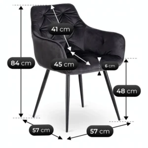 product-3547-5 Scaun MODESTO Velur negru — MOBILA