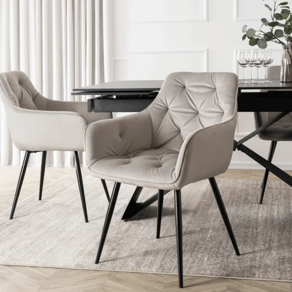 Scaun MODESTO din velur gri